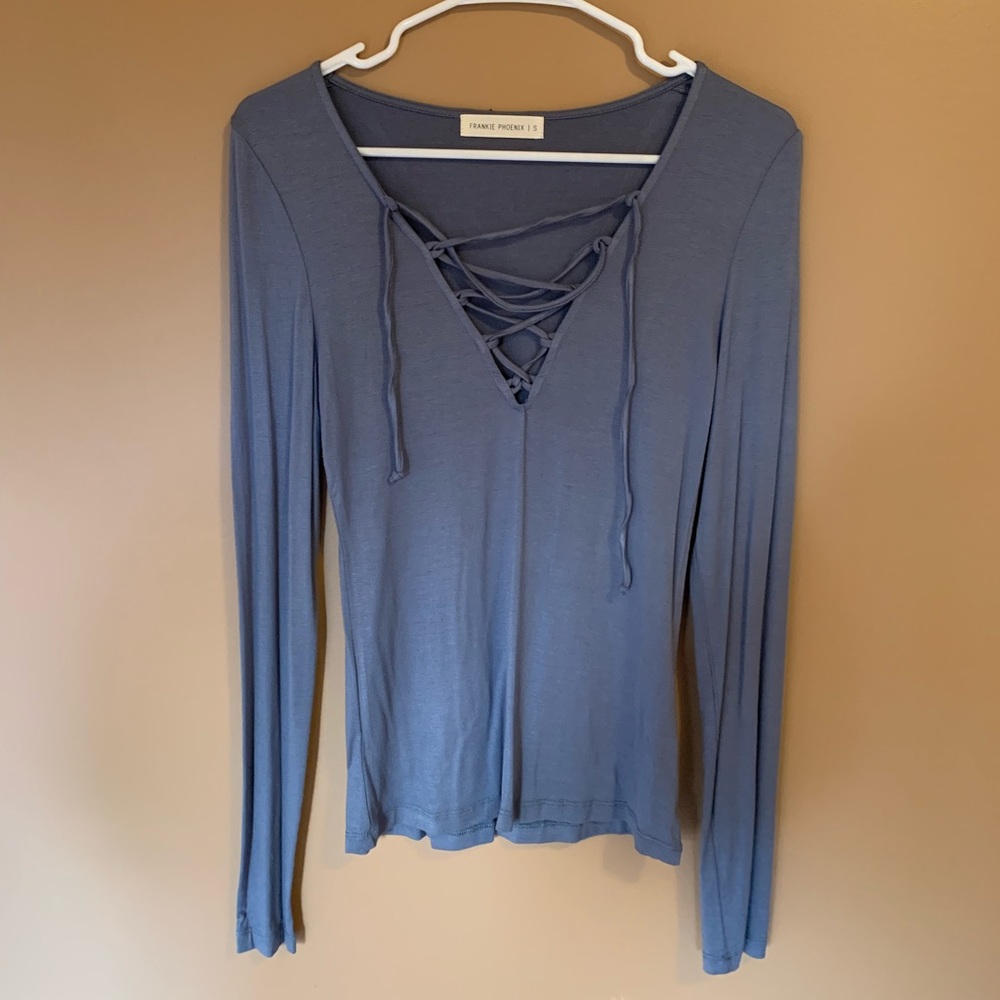 Light blue long sleeve top